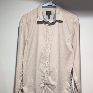 14th & Union Men's Light Beige Button-Up Shirt